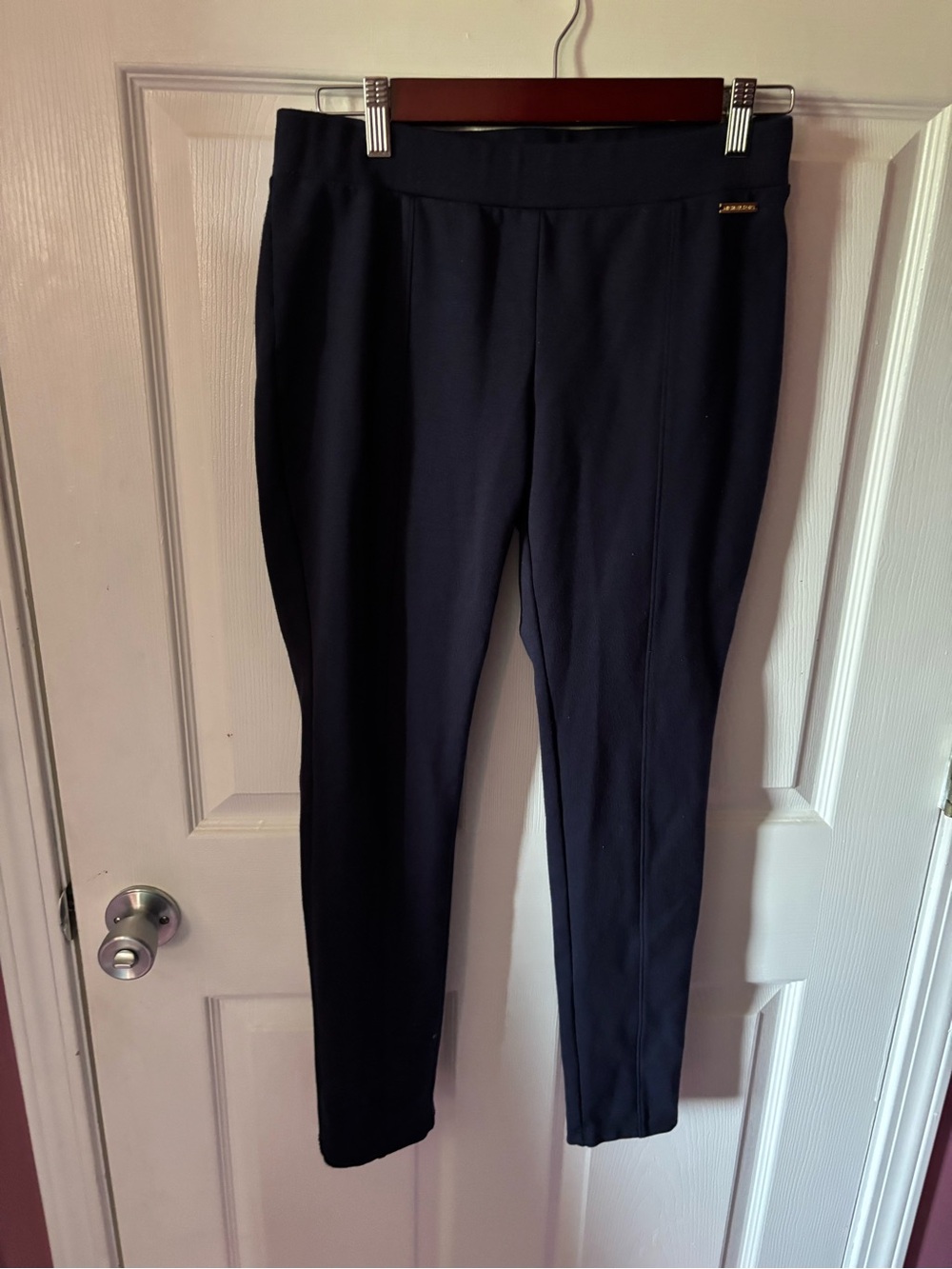 Classic Navy Ponte Slim Pants - Michael Kors